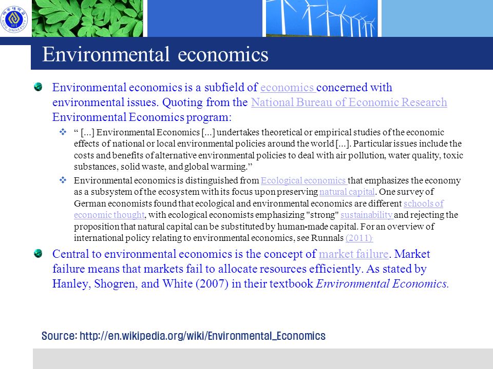 Basic concepts in environmental economics